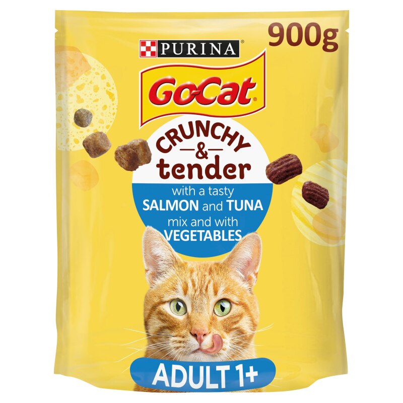 Go Cat Crunchy & Tender Salmon, Tuna & Veg - 800g